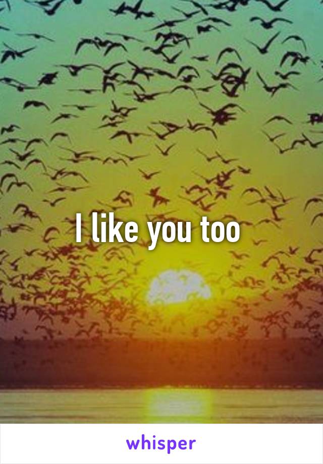 I like you too 