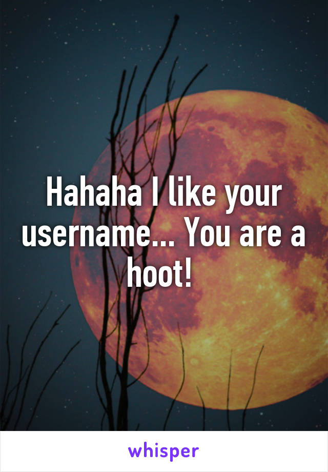 Hahaha I like your username... You are a hoot! 