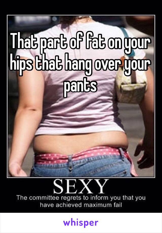 That part of fat on your hips that hang over your pants