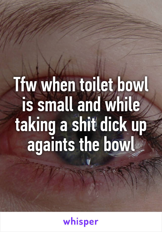 Tfw when toilet bowl is small and while taking a shit dick up againts the bowl