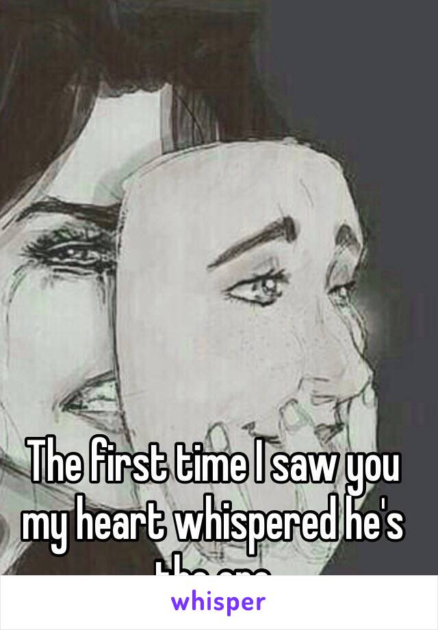 The first time I saw you my heart whispered he's  the one