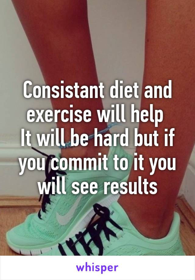 Consistant diet and exercise will help 
It will be hard but if you commit to it you will see results