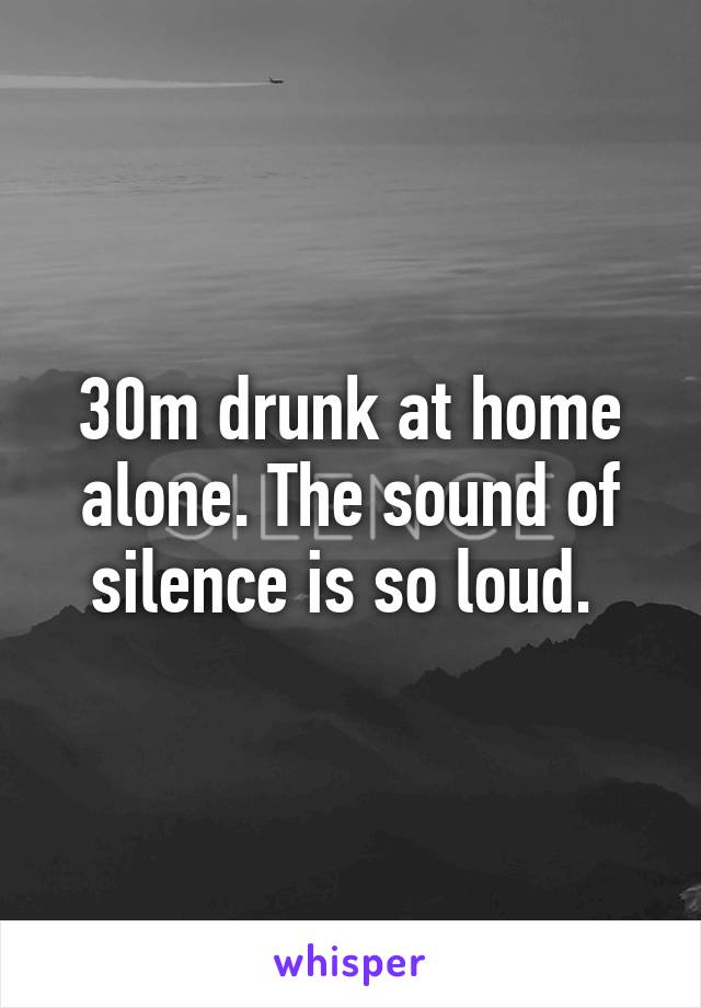 30m drunk at home alone. The sound of silence is so loud. 