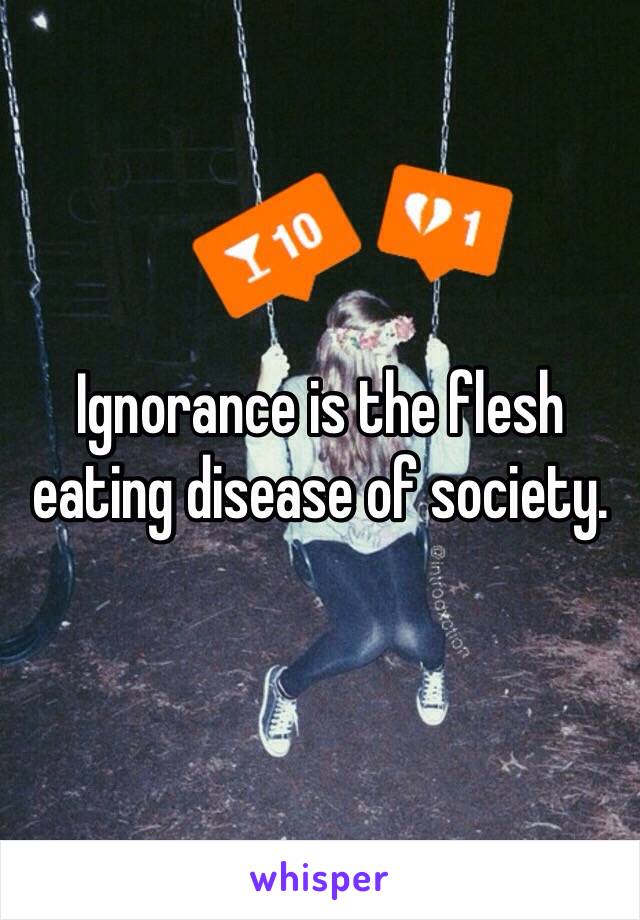 Ignorance is the flesh eating disease of society. 