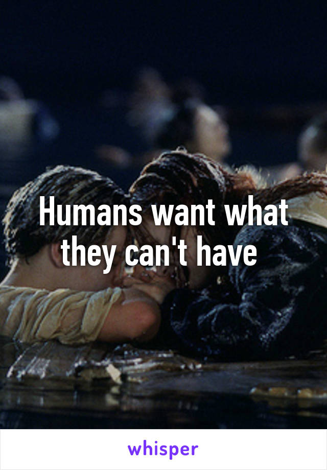 Humans want what they can't have 