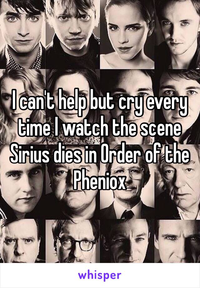 I can't help but cry every time I watch the scene Sirius dies in Order of the Pheniox 