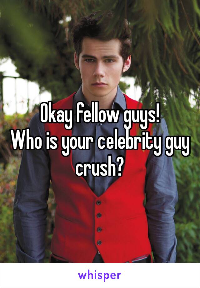 Okay fellow guys!
Who is your celebrity guy crush?