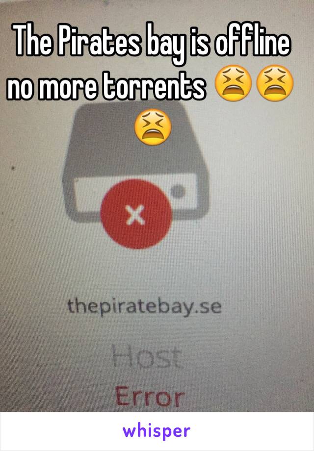 The Pirates bay is offline no more torrents 😫😫😫