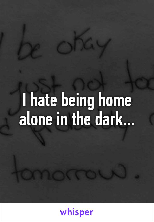 I hate being home alone in the dark...