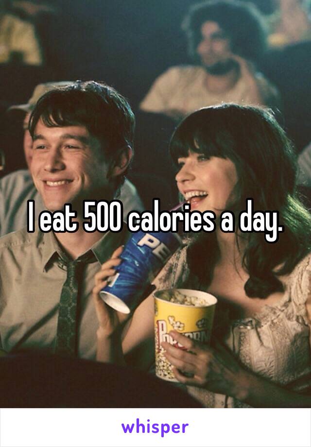 I eat 500 calories a day.