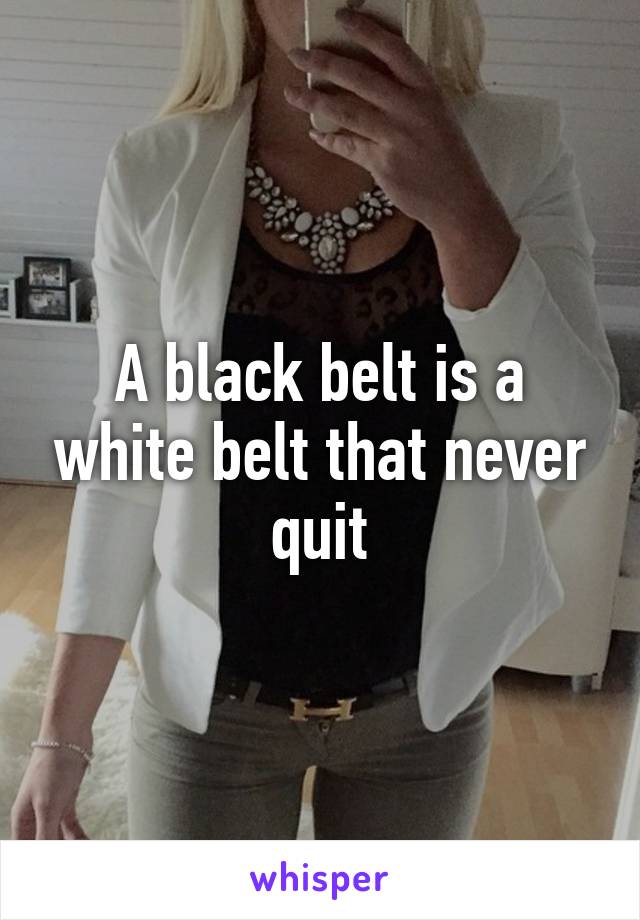 A black belt is a white belt that never quit