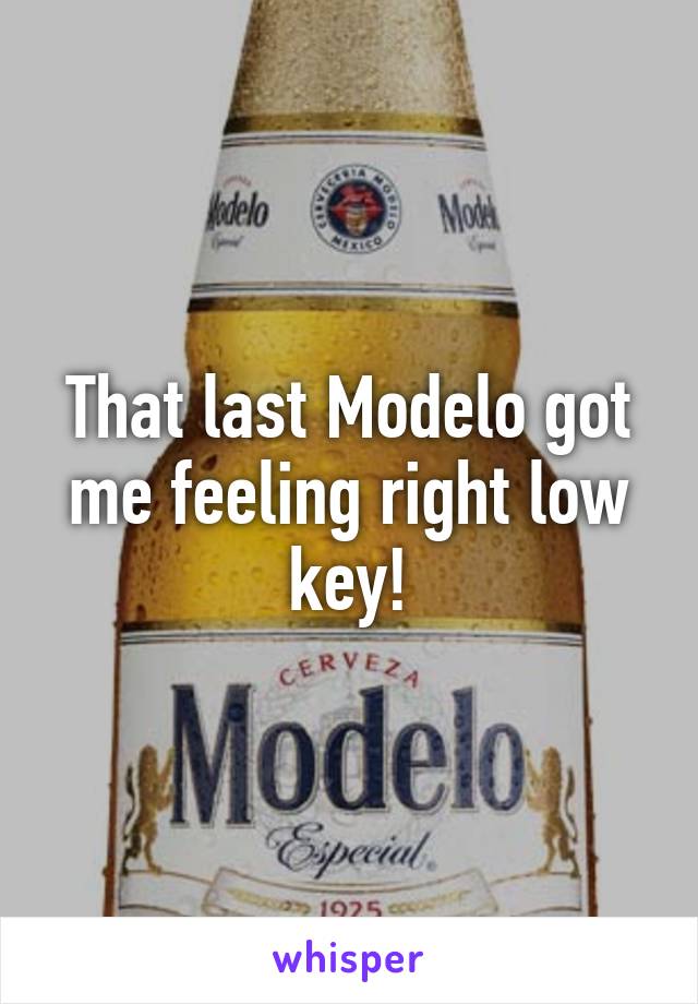 That last Modelo got me feeling right low key!