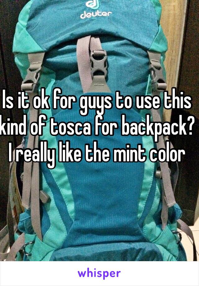 Is it ok for guys to use this kind of tosca for backpack? I really like the mint color