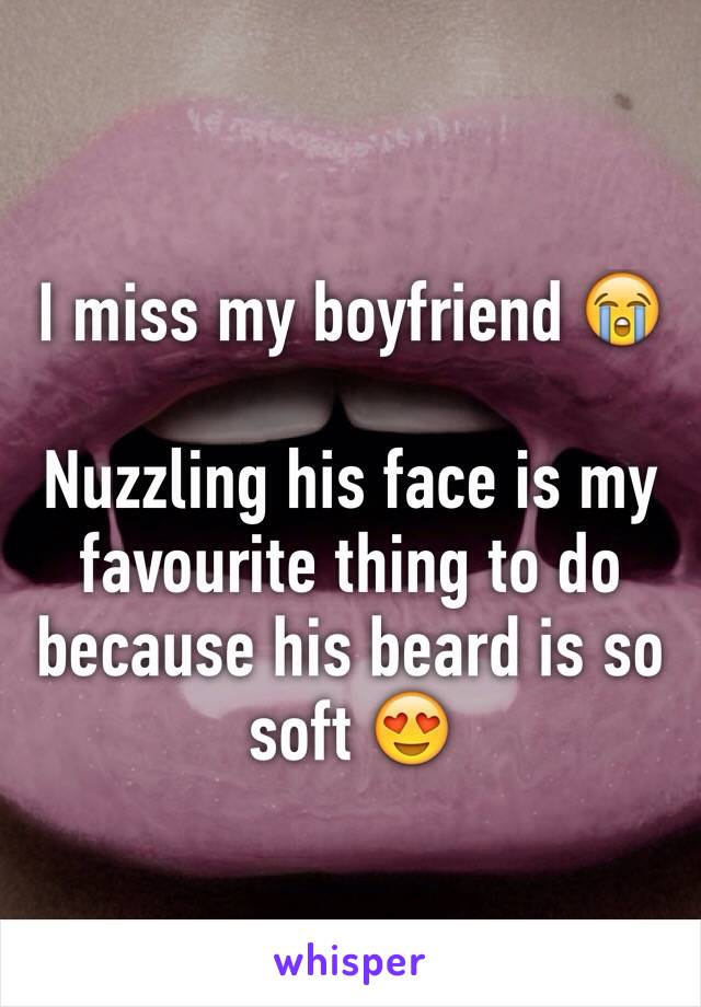 I miss my boyfriend 😭

Nuzzling his face is my favourite thing to do because his beard is so soft 😍