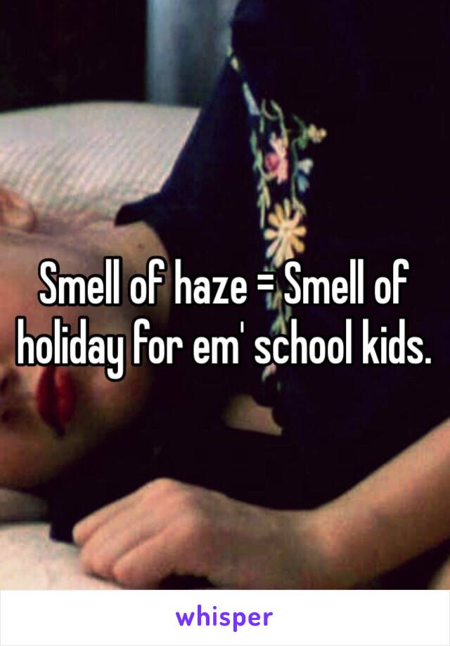 Smell of haze = Smell of holiday for em' school kids. 