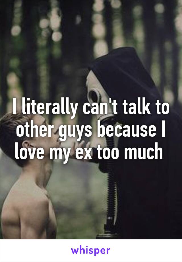 I literally can't talk to other guys because I love my ex too much 