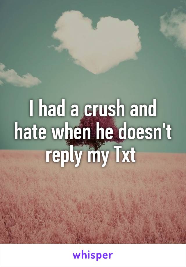 I had a crush and hate when he doesn't reply my Txt 