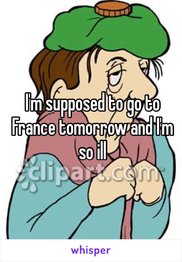 I'm supposed to go to France tomorrow and I'm so ill