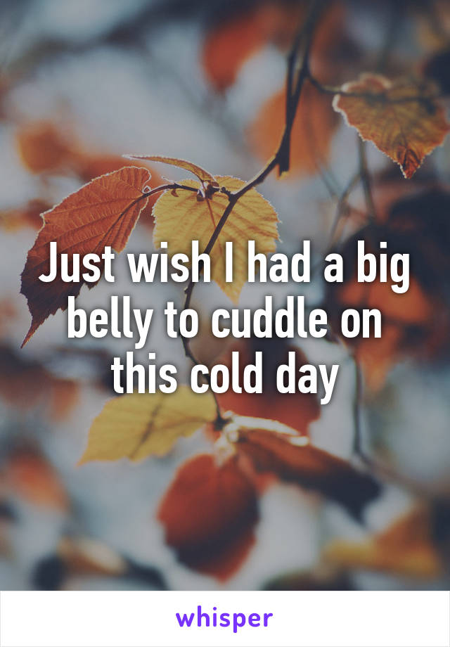 Just wish I had a big belly to cuddle on this cold day