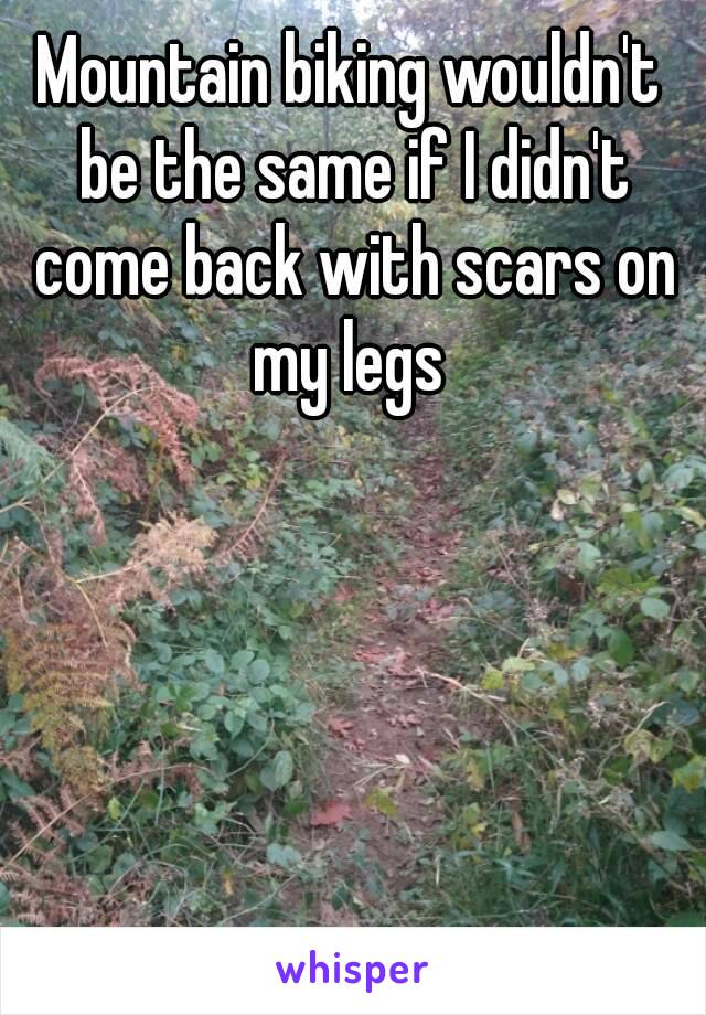 Mountain biking wouldn't be the same if I didn't come back with scars on my legs 