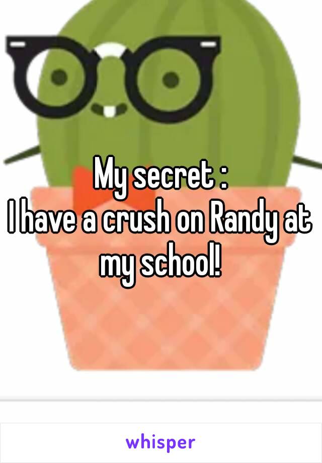 My secret :
I have a crush on Randy at my school! 