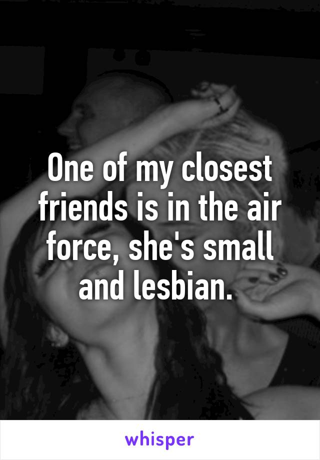 One of my closest friends is in the air force, she's small and lesbian. 