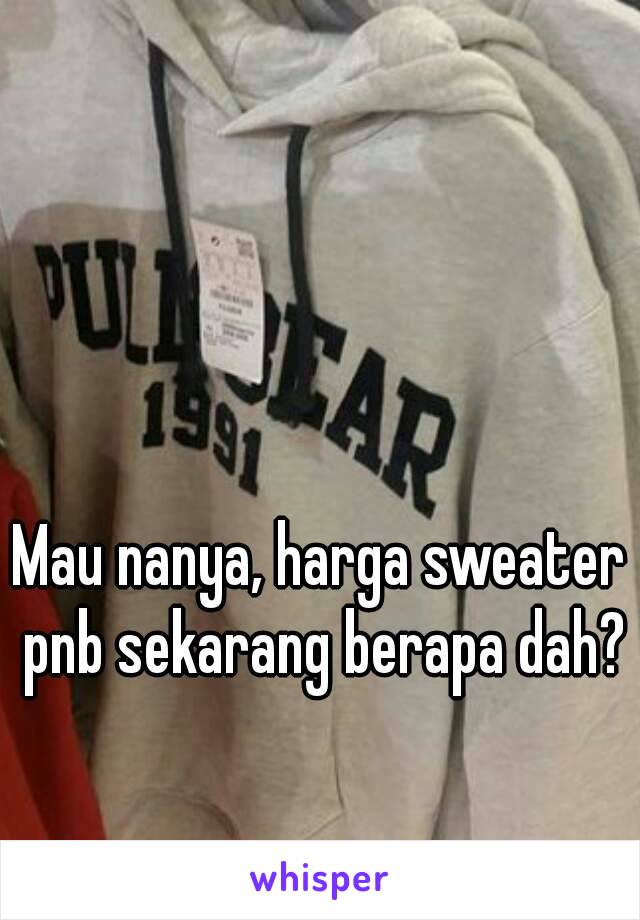 Mau nanya, harga sweater pnb sekarang berapa dah?