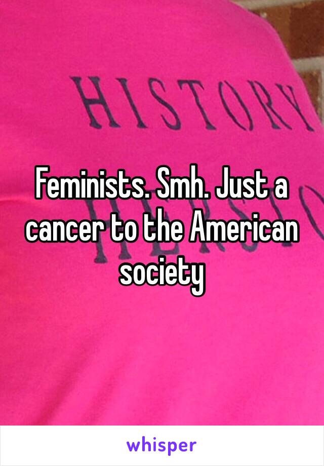 Feminists. Smh. Just a cancer to the American society 