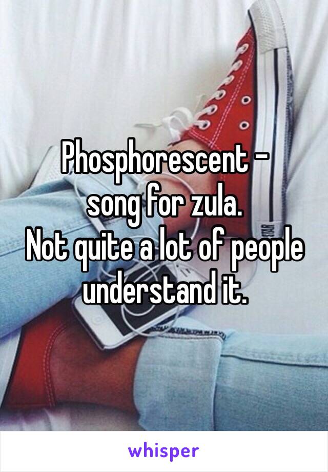 Phosphorescent - 
song for zula. 
Not quite a lot of people understand it. 
