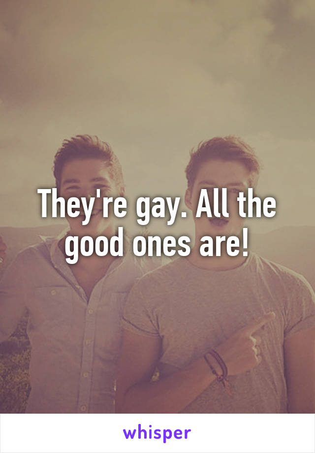 They're gay. All the good ones are!