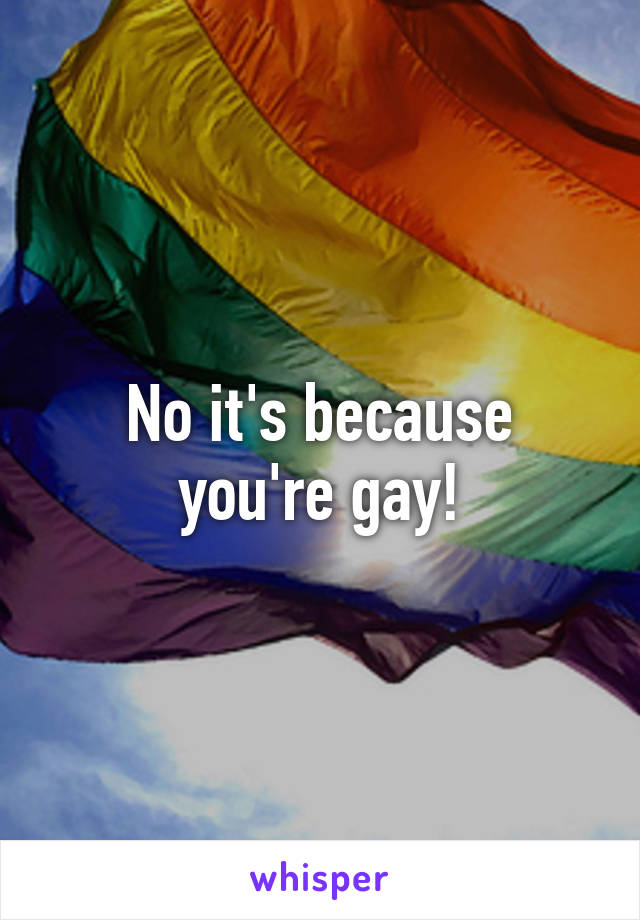 No it's because you're gay!