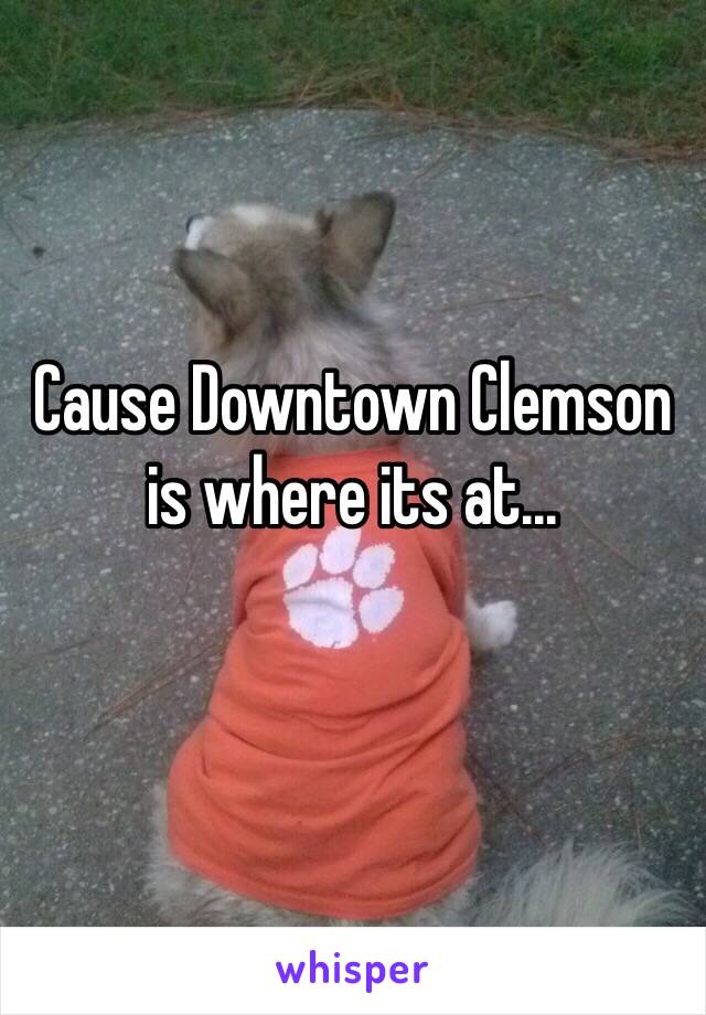 Cause Downtown Clemson is where its at...
