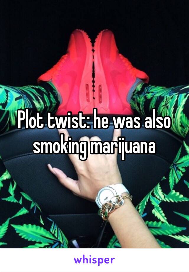 Plot twist: he was also smoking marijuana 