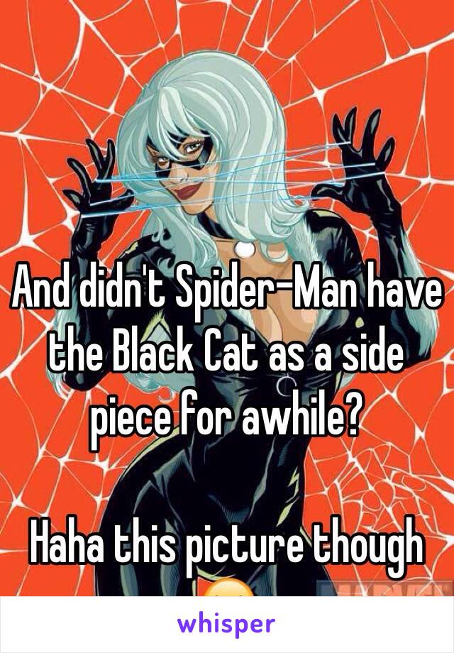 And didn't Spider-Man have the Black Cat as a side piece for awhile? 

Haha this picture though 😂