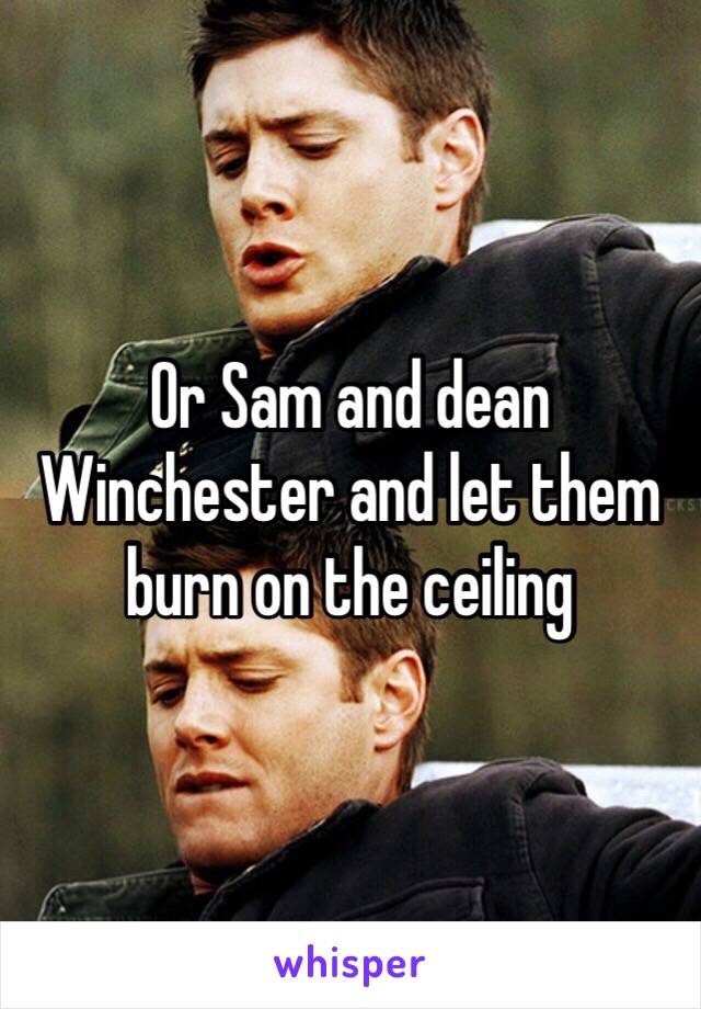 Or Sam and dean Winchester and let them burn on the ceiling 