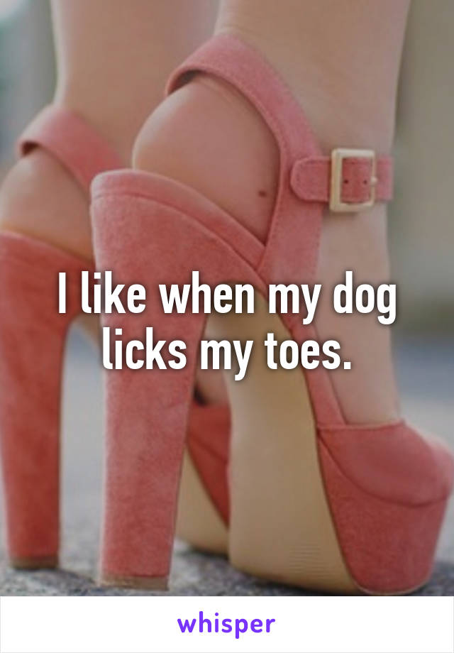 I like when my dog licks my toes.