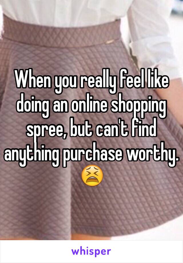When you really feel like doing an online shopping spree, but can't find anything purchase worthy. 😫