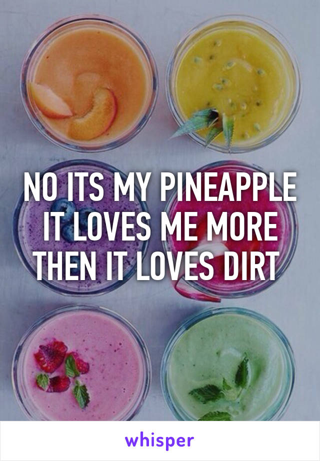 NO ITS MY PINEAPPLE IT LOVES ME MORE THEN IT LOVES DIRT 