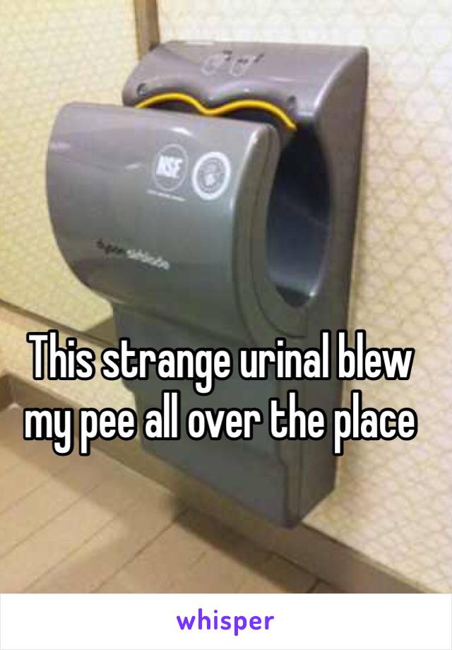 This strange urinal blew my pee all over the place