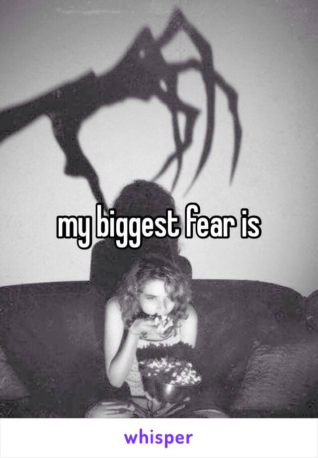 my biggest fear is