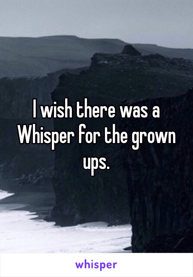 I wish there was a Whisper for the grown ups. 