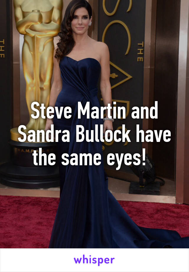 Steve Martin and Sandra Bullock have the same eyes!  