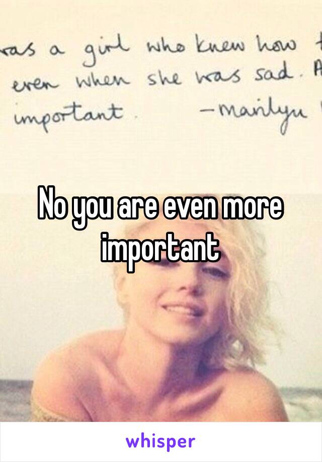 No you are even more important 