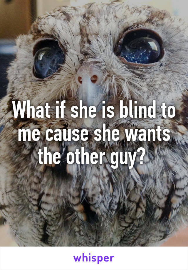 What if she is blind to me cause she wants the other guy? 