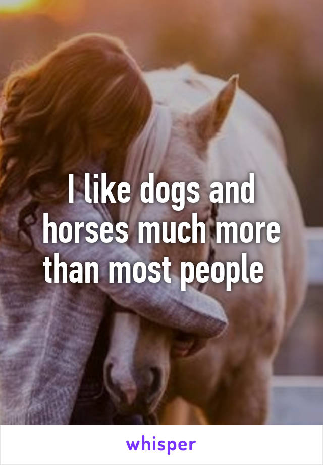 I like dogs and horses much more than most people  