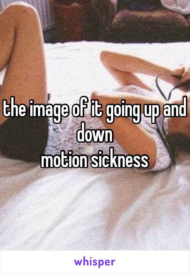 the image of it going up and down
motion sickness