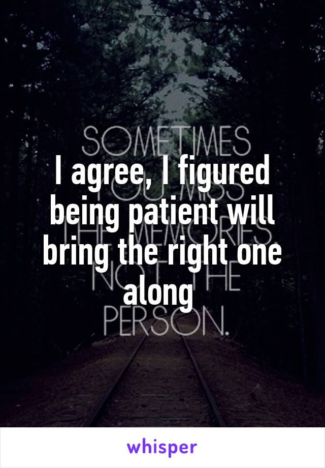 I agree, I figured being patient will bring the right one along 