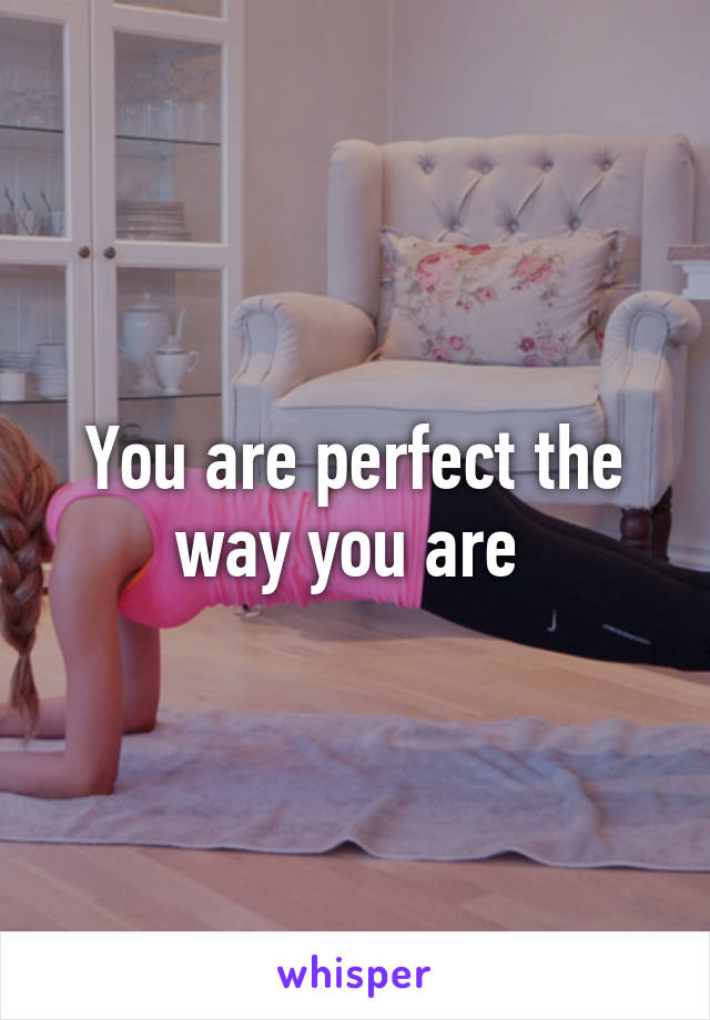You are perfect the way you are 