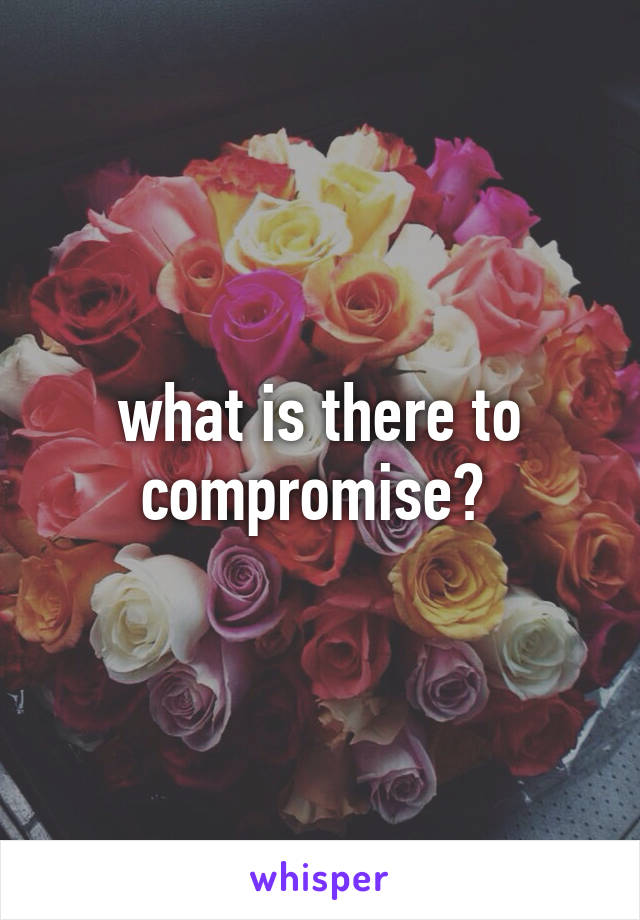 what is there to compromise? 