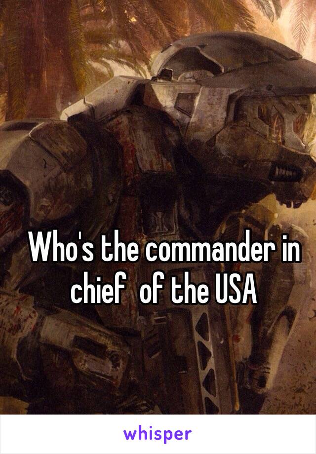 Who's the commander in chief  of the USA